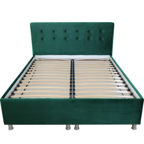 Pat tapitat 1600x2000 verde cu somiera rabatabila [3]