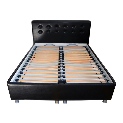 Pat tapitat 1600x2000 wenge cu somiera rabatabila [2]