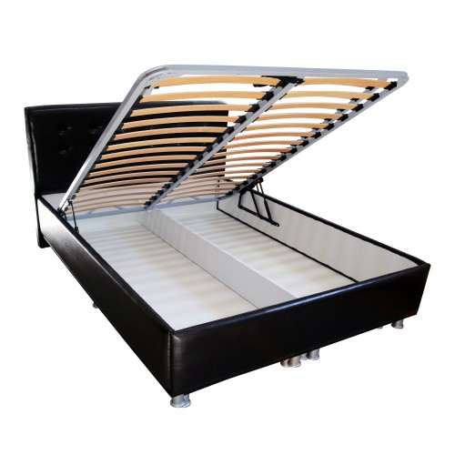 Pat tapitat 1600x2000 wenge cu somiera rabatabila [3]