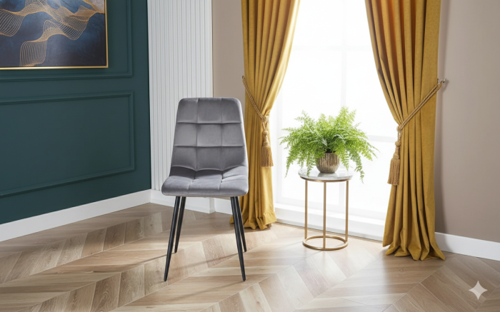 Scaun Living Tapitat Gri [1]