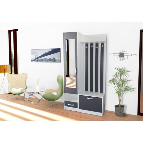 Set Andrei Cuier 600 si Dulap 400 Alb/Gri [1]