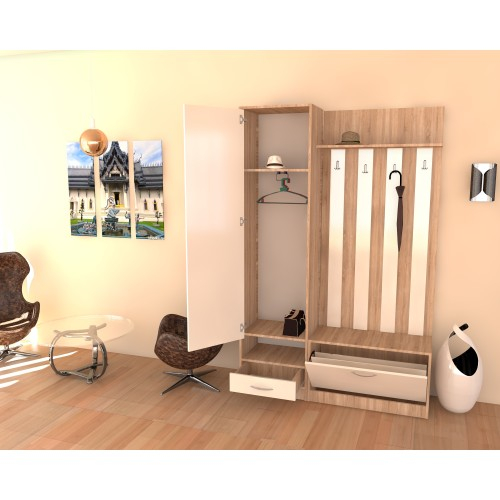 Set Andrei Cuier 800 si Dulap 500 Sonoma/Fildes [2]