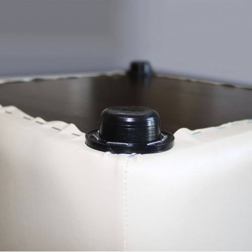 Taburet Cub Piele Bej, 38 x 42 x 38 cm [2]