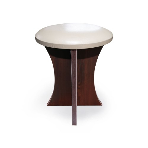 Taburet rotund tapitat wenge cu bej [2]