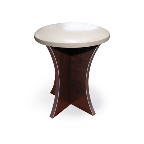 Taburet rotund tapitat wenge cu bej [1]