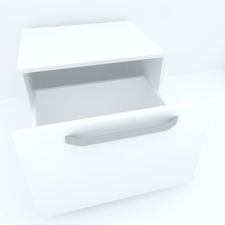 Armonia Comoda alba cu 1 sertar cu maner front MDF Alb Lucios [2]