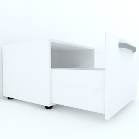 Armonia Comoda alba cu 1 sertar cu maner front MDF Alb Mat [2]