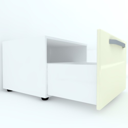 Armonia Comoda alba cu 1 sertar cu maner front MDF Vanilie [1]