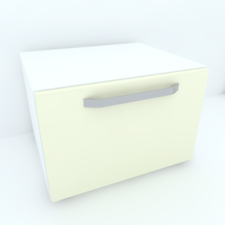 Comode - Armonia Comoda alba cu 1 sertar cu maner front MDF Vanilie