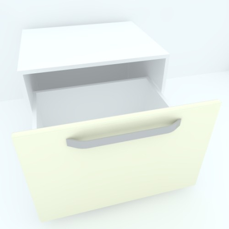 Armonia Comoda alba cu 1 sertar cu maner front MDF Vanilie [2]