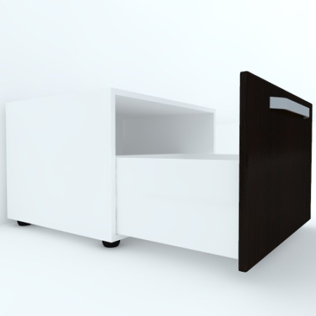 Armonia Comoda alba cu 1 sertar cu maner front MDF Wenge [2]