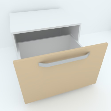 Armonia Comoda alba cu 1 sertar cu maner front PAL Cappuccino [2]