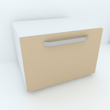 Comode - Armonia Comoda alba cu 1 sertar cu maner front PAL Cappuccino