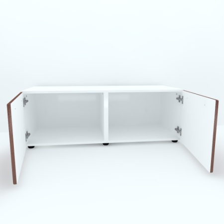 Armonia Comoda alba cu 2 usi cu manere fronturi MDF Cedru [2]