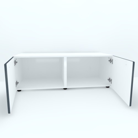 Armonia Comoda alba cu 2 usi cu manere fronturi MDF Gri [1]