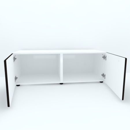 Armonia Comoda alba cu 2 usi cu manere fronturi MDF Wenge [1]