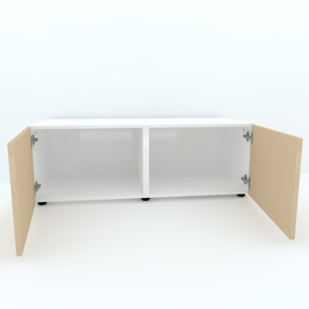 Armonia Comoda alba cu 2 usi cu manere fronturi PAL Cappuccino [1]