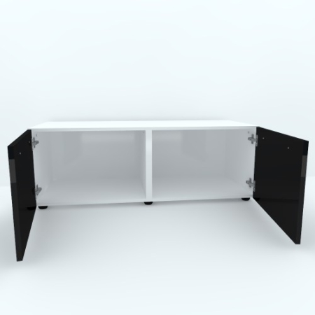 Armonia Comoda alba cu 2 usi cu manere fronturi PAL Negru [1]