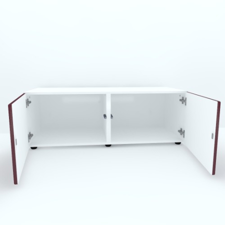 Armonia Comoda alba cu 2 usi cu sistem "PUSH TO OPEN" fronturi MDF Rosu [2]