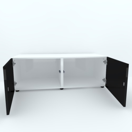 Armonia Comoda alba cu 2 usi cu sistem "PUSH TO OPEN" fronturi PAL Negru [1]