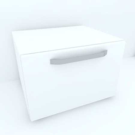 Comode - Armonia Comoda alba cu o usa cu maner front MDF Alb Lucios