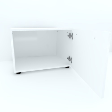 Armonia Comoda alba cu o usa cu maner front MDF Alb Lucios [2]