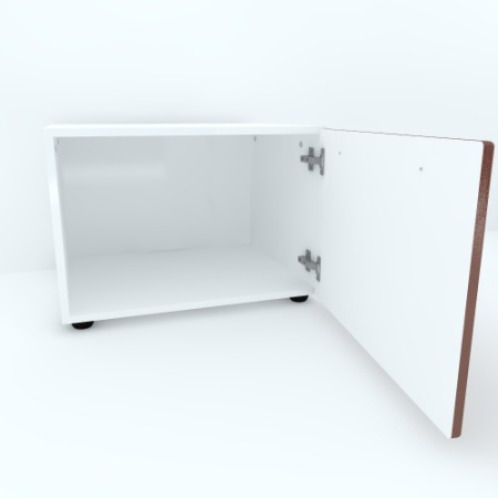 Armonia Comoda alba cu o usa cu maner front MDF Cedru [2]