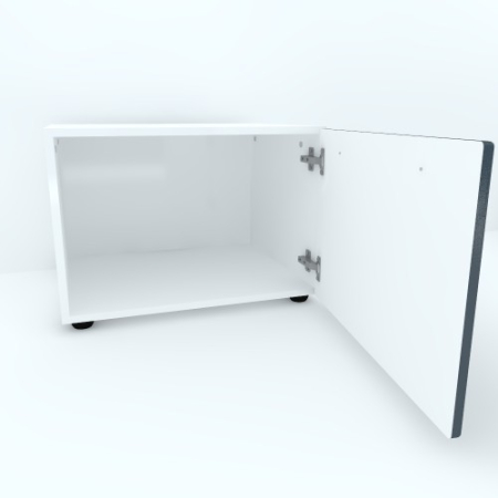 Armonia Comoda alba cu o usa cu maner front MDF Gri [2]