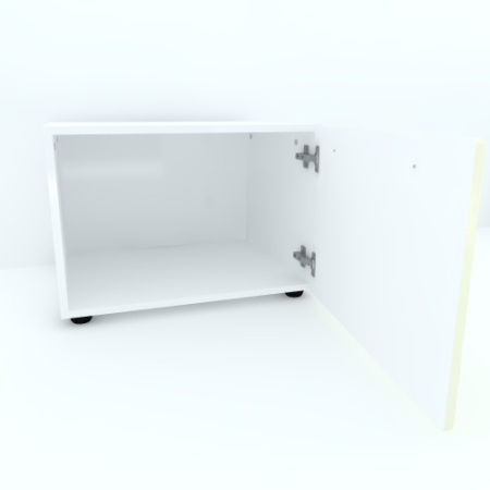 Armonia Comoda alba cu o usa cu maner front MDF Vanilie [2]