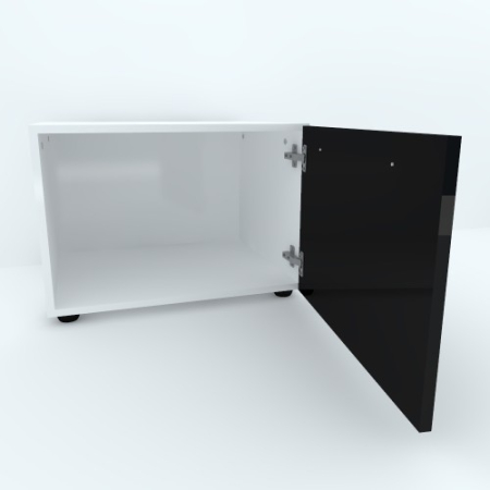 Armonia Comoda alba cu o usa cu maner front PAL Negru [2]