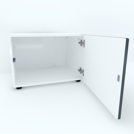 Armonia Comoda alba cu o usa cu sistem "PUSH TO OPEN" front MDF Gri [1]