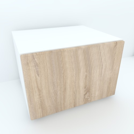 Mobilier Living - Armonia Comoda alba cu o usa cu sistem "PUSH TO OPEN" front MDF Sonoma