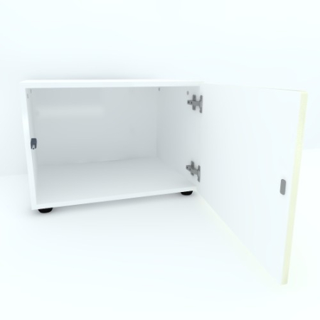 Armonia Comoda alba cu o usa cu sistem "PUSH TO OPEN" front MDF Vanilie [1]