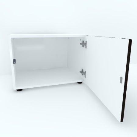 Armonia Comoda alba cu o usa cu sistem "PUSH TO OPEN" front MDF Wenge [1]