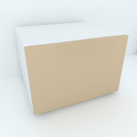 Mobilier Living - Armonia Comoda alba cu o usa cu sistem "PUSH TO OPEN" front PAL Cappuccino