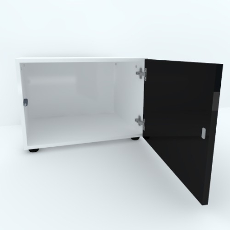 Armonia Comoda alba cu o usa cu sistem "PUSH TO OPEN" front PAL Negru [2]