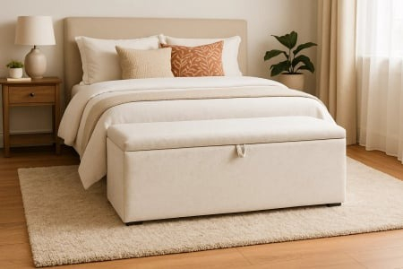 Mobila Dormitor - Bancheta Aryana Cu Spatiu De Depozitare Bej