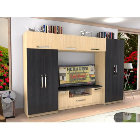 Livinguri Set - Biblioteca Estrella sonoma / stejar auriu