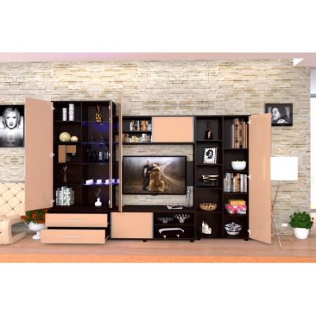 Biblioteca Suprema wenge cu cappuccino lucios [3]