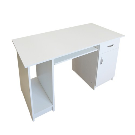 Colectii Mobilier Birou Modular - Birou Nero cu 1 usa si 1 sertar, Alb, 120 x 74 x 60 cm