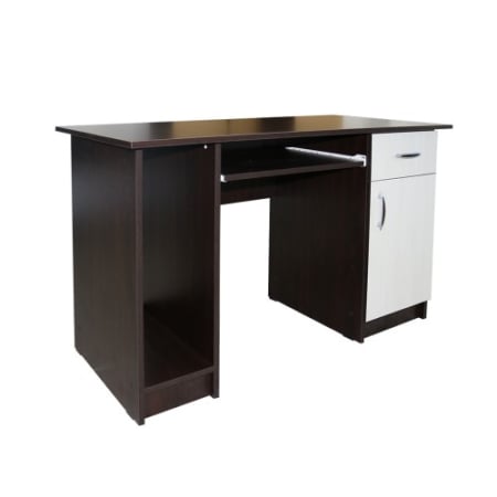 Colectii Mobilier Birou Modular - Birou Nero cu 1 usa si 1 sertar, Wenge/Brad, 120 x 74 x 60 cm