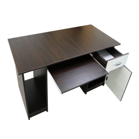 Birou Nero cu 1 usa si 1 sertar, Wenge/Brad, 120 x 74 x 60 cm [6]