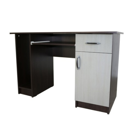 Birou Nero cu 1 usa si 1 sertar, Wenge/Brad, 120 x 74 x 60 cm [4]