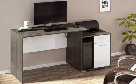 Mobilier Birou - Birou Office Wenge&Alb