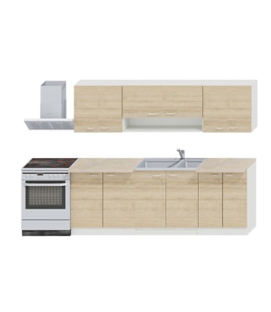 Bucatarii Set - Bucatarie Ana 2.2m Alb&Sonoma