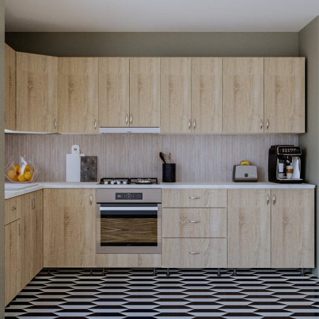 Mobilier Bucatarie - Bucatarie Andrada Colt Sonoma&Alb