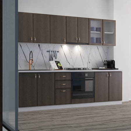 Bucatarii Set - Bucatarie Best MDF 2.6 m Stejar Nocce