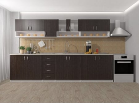 Bucatarii Set - Bucatarie Neta 2.8 m alb&wenge