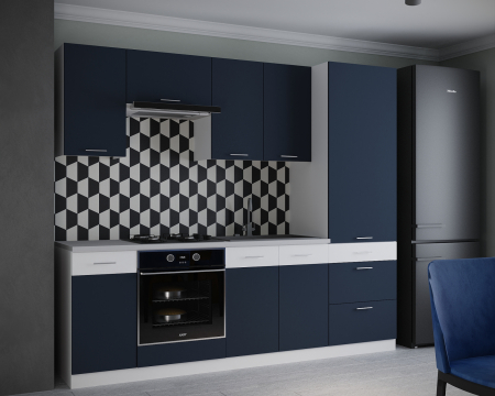 Bucatarii Set - Bucatarie Nigeria 2.4m Alb&Antracit