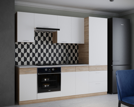 Bucatarii Set - Bucatarie Nigeria 2.4m Alb&Sonoma